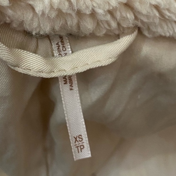 Free People notched Teddy peacoat Jacket cream nbnn - Picture 14 of 16